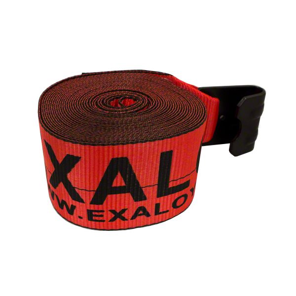 4 x 30' Winch Strap with Flat Hook - Standard Red
