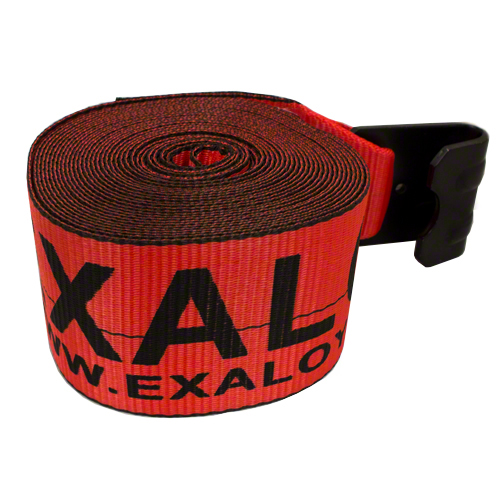 4 x 30' Winch Strap with Flat Hook - Standard Red